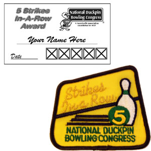 5 Strikes in a Row Award